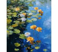 FanZheZhe broderie point de croix kit complet fleurs lotus 11ct40x50cm Point de Croix Kit de Broderie 11CT DIY Œuvres D'art Faites à La Main pour Adultes Débutants décoration d'intérieur