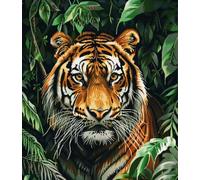 FanZheZhe Canevas Broderie Complet Adulte Debutant tigre Kit Canevas Complet Avec Fils au Point de Croix 11CT 40x50cm
