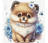FanZheZhe canevas kit complet adulte debutant point de croix adulte kit canevas complet avec fils DIY Œuvres D'art Faites à La Main pour Adultes Débutants Chien 11ct40x50cm
