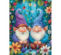 FanZheZhe Diy Kit De Broderie Au Point De Croix Pour Adultes 11Ct Peinture Artistique Décoration Murale Pour La Maison Pour Débutants 40X50Cm Petit Grand-Père Nain Mignon