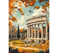 FanZheZhe Diy Kit De Point De Croix Avec Décoratif Brodé Kit De Broderie Au Point De Croix Pré-Imprimé 40X50Cm Architecture Italienne