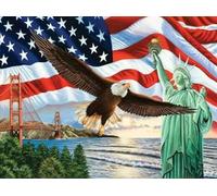 FanZheZhe Diy Kit De Point De Croix Avec Kit De Broderie Au Point De Croix Pré-Imprimé，11Ct Cross Stitch Embroidery Starter Kit,Kit De Couture À La Main Pour，11Ct40X50Cm Statue De La Liberté