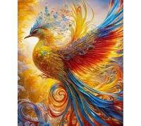 FanZheZhe Kit Broderie Debutant Oiseau Phénix Kit De Broderie À Faire Soi-Même,Imprimé,Peinture Comptée,Décoration Murale,Décoration D'Intérieur 11CT 40x50cm