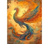 FanZheZhe Kit Broderie Debutant Phénix mythique Kit De Broderie À Faire Soi-Même,Imprimé,Peinture Comptée,Décoration Murale,Décoration D'Intérieur 11CT 40x50cm