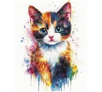 FanZheZhe Kit Broderie Point De Croix Estampé 11Ctdébutant Canevas Point De Croix Kit 11Ct Toile Pré-Imprimé Noel Décoration De La Maison-11Ct50X70Cm Autoritratto Di Gatto