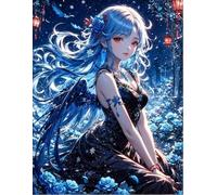 FanZheZhe Kit Broderie Point De Croix Estampé 11Ctdébutant Canevas Point De Croix Kit 11Ct Toile Pré-Imprimé Noel Décoration De La Maison-11Ct40X50Cm Fille De Bd