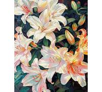 FanZheZhe kit broderie point de croix estampé adulte kit canevas complet avec fils DIY Œuvres D'art Faites à La Main pour Adultes Débutants Lys 11ct40x50cm