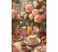 FanZheZhe Kit De Point De Croix Pour Adulte11Ct Canevas Complet Pourdécoration Pour Enfants Adultes Débutant Artisanat Décoration Murale， 11Ct50X70Cm Thé De L'Après-Midi À La Rose