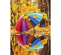 FanZheZhe kit point de croix imprimé debutant adulte kit canevas complet avec fils DIY Œuvres D'art Faites à La Main pour Adultes Débutants Parapluie 11ct40x50cm