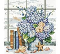 FanZheZhe kit point de croix imprimé debutant Point de Croix Kit de Broderie 11CT DIY Œuvres D'art Faites à La Main pour Adultes Débutants décoration d'intérieur Fleurs 40x50cm
