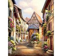 FanZheZhe Kit Point De Croix Les rues des petites villes Kits De Point De Croix Compté Arts Et Artisanat Pour Adultes Kit De Broderie Diy Décoration Intérieure 11CT 40x50cm