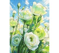 FanZheZhe point de croix debutant facile Point de Croix Kit de Broderie 11CT DIY Œuvres D'art Faites à La Main pour Adultes Débutants décoration d'intérieur Fleurs 40x50cm