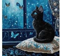 FanZheZhe point de croix debutant marque page chat 11ct40x50cm Suitable for adult beginners, entry-level and advanced simple cross stitch pattern set needlework