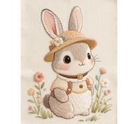 FanZheZhe point de croix enfant 5 ans lapin 11ct40x50cm 11CT adulte kit canevas complet avec fils DIY Œuvres D'art Faites à La Main pour Adultes Débutants