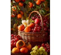 FanZheZhe point de croix kit complet adulte automne Fruits 11ct40x50cm Point de Croix Kit de Broderie 11CT DIY Œuvres D'art Faites à La Main pour Adultes Débutants décoration d'intérieur