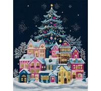 FanZheZhe point de croix kit complet adulte débutant Scène de neige 11ct40x50cm 11CT adulte kit canevas complet avec fils DIY Œuvres D'art Faites à La Main pour Adultes Débutants