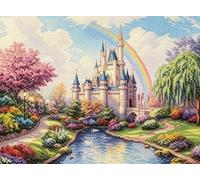 FanZheZhe point de croix kit complet adulte imprimé Point de Croix Kit de Broderie 11CT DIY Œuvres D'art Faites à La Main pour Adultes Débutants décoration d'intérieur Château 40x50cm