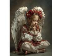 FanZheZhe point de croix kit complet Ange endormi 11ct40x50cm Point de Croix Kit de Broderie 11CT DIY Œuvres D'art Faites à La Main pour Adultes Débutants décoration d'intérieur