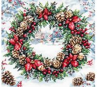 FanZheZhe Point de croix kit complet couronne 40×50cm 11CT canevas debutant broderie imprimé,Kit de Couture à la Main pour Adultes