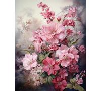 FanZheZhe Point de croix kit complet De magnifiques fleurs 40×50cm 11CT canevas debutant broderie imprimé,Kit de Couture à la Main pour Adultes