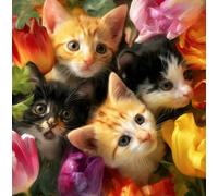 FanZheZhe point de croix kit complet debutant Chat 11ct40x50cm 11CT adulte kit canevas complet avec fils DIY Œuvres D'art Faites à La Main pour Adultes Débutants