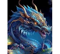 FanZheZhe Point de croix kit complet Dragon animal 40×50cm 11CT canevas debutant broderie imprimé,Kit de Couture à la Main pour Adultes