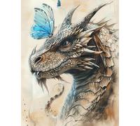 FanZheZhe Point de croix kit complet Dragon animal 40×50cm 11CT canevas debutant broderie imprimé,Kit de Couture à la Main pour Adultes