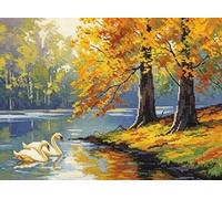 FanZheZhe point de croix kit complet Point de Croix Kit de Broderie 11CT DIY Œuvres D'art Faites à La Main pour Adultes Débutants décoration d'intérieur Paysage 40x50cm