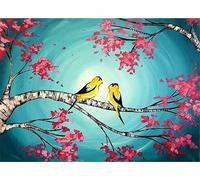 FanZheZhe Point De Croix Kit De Broderie,Diy Broderie À La Main Compté Adultes Debutant Starter Complet Kit,11Ct50X70Cm Fleurs Et Oiseaux