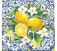 FanZheZhe Point De Croix Kit De Broderie,Diy Broderie À La Main Compté Adultes Debutant Starter Complet Kit,11Ct50X70Cm Citron