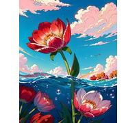 FanZheZhe Point De Croix Kit De Broderie,Diy Broderie À La Main Compté Adultes Debutant Starter Complet Kit,11Ct50X70Cm Fleur