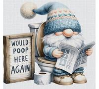 FanZheZhe Point De Croix Kit De Broderie,Diy Broderie À La Main Compté Adultes Debutant Starter Complet Kit,11Ct50X70Cm Le Petit Nain Lisant Le Journal