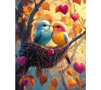 FanZheZhe Point De Croix Kit De Broderie,Diy Broderie À La Main Compté Adultes Debutant Starter Complet Kit,11Ct50X70Cm Inséparables