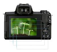 FANZR Lot de 3 films protecteurs d'écran en verre trempé anti-rayures pour appareil photo Canon EOS M50 M50II M6 M6II M100 200D SL2 0,3 mm Dureté 9H