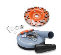 FANZTOOL Meule Diamantée 125 mm & capot d'aspiration pour meuleuse d'angle | Disque de ponçage béton avec adaptateur M14, brosses remplaçables et bague renforcée pour un ponçage propre