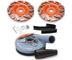 FANZWORK Carter d'aspiration pour meuleuse d'angle avec 2 meules diamantées de 125 mm de qualité professionnelle - Brosses remplaçables - 99% universelles - Bague d'adaptation renforcée