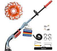 FANZWORK Ponceuse à Béton 1010 W avec tige Télescopique Jusqu’à 1,20 m, Meule Diamant 125 mm et sac de Transport, Vitesse variable, Idéale pour Béton, colle à Carrelage et Autres Revêtements