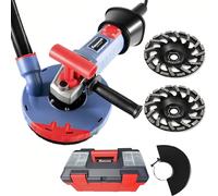 FANZWORK Ponceuse à béton, 2100 W/180 mm, avec meule diamant de qualité supérieure de 180 mm, capot d'aspiration, poignée en T