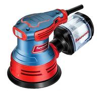 FANZWORK Ponçeuse Excentrique 300W 125mm avec bac à Poussière (Filtre Interchangeable) | Interrupteur Protégé Contre la Poussière | 6 Vitesses, 4000-12000/min | avec 8 Papiers Abrasifs
