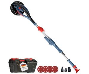 FANZWORK Ponceuse girafe avec moteur EC sans balais, Ultra-légère, 900 W, 2300 tr/min (max.), éclairage LED, inclut 12 Disques Abrasifs de 225 mm, Mallette de Transport.