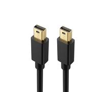 Faodzc Câble Mini DisplayPort vers Mini DisplayPort bidirectionnel 4K @ 60 Hz certifié VESA Mini DP vers Mini DP, plaqué or, compatible avec moniteur Dell XPS, 1 m