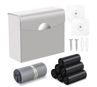 FAOEHN Récipient hygiénique pour serviettes hygiéniques et sac poubelle, 23,9 x 19,8 x 8,9 cm, poubelle murale en acier inoxydable pour hygiène féminine pour salle de bain, bureau (argent)