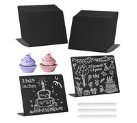 FAOKZE 25 pièces Mini Tableaux Noir,Mini Tableau 100 x 75 mm,Mini Panneaux de Tableau Noir Réutilisables en Forme de L,Pour les Buffets,Mariage,Signes Pour la Nourriture,Fêtes,éTiquettes De Prix,etc.