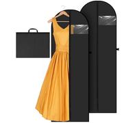 FAOKZE 2Pcs Housse Robe de Mariée,180x60cm housse robe longue avec fermetures éclair,housse vetements à suspendre pour Robes de Mariée,Costumes, Manteaux