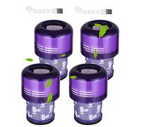FAOKZE 4 Pack Filtre pour Dyson V11, Filtre de Remplacement pour Dyson V15 V11 SV14 Cyclone Animal Absolute Vacuum Aspirateur, avec 2 Une Brosse de Nettoyage, Remplacer DY-970013-02 & 97001302