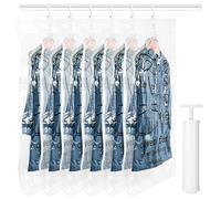 FAOKZE 6 PCS Sac sous vide vetement,110 × 70 cm housse rangement sous vide avec pompe manuelle, sacs sous vide peu encombrants pour vêtements,vacuum storage bags pour robes, costumes,vestes