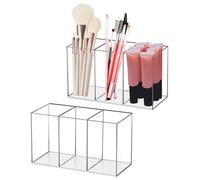 FAOKZE Boîte Rangement Maquillage Organisateur,2 PC Support Cosmétique Transparent,Rangement Pinceaux Maquillage,Rangement Maquillage,pour Commode, Chambre à Coucher, Salle de Bains