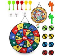 FAOKZE Jeu de fléchettes pour enfants - Jeu de fléchettes Montessori pliable de 26 pouces avec motif clown, kits de lancer d'intérieur et d'extérieur pour cadeaux d'anniversaire pour enfants (66 cm)