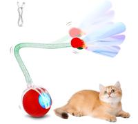 FAOKZE Jouet Chat interactif,Balle Chat Interactive,Jouets pour Chats électriques avec USB, Jouets intelligents pour éviter Les Obstacles, Balle pour Chats électrique