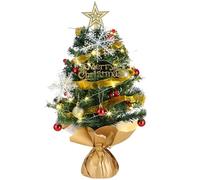 FAOKZE Mini Sapin de Noël 60cm avec 47 Décorations DIY, Petit Arbre Artificiel pour Maison et Bureau, Décoration de Nouvel An